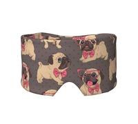Cartoon Pug Puppy in A Glasses and in A Bow Tie, Full Eye Covers Light Blocking Eye Mask Sleep Eye and Ear Muffs
