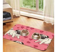 Cartoon Pug Puppy Pet Feeding Mat Bowl Mat Dog Mat Suitable For Dogs Cats Specific Pads Feeder
