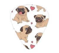 Cartoon Pugs Puppies Dog Guitar Pick 12 Packs Guitar Plectrums Includes Thin Medium Heavy Gauges