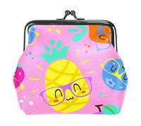Cartoon Punchy Pastel Fruits Glasses Buckle Coin Purse