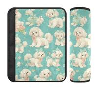 Cartoon Puppy Dog Sea Blue 2 Pack car Seats Strap Covers, Release Stress to Your Neck and Shoulders, car seat Belt Cover pad for Backpack Most Cars Most Cars 10x7.7 in forro para