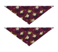 Cartoon Purple Fruit Brown bulk dog bandanas Adjustable Dog Breed Bib Cute Pet Accessories for Dogs Cats M