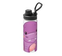 Cartoon Purple Hippo Printing Print 18oz Sports Insulated Kettle Versatile Travel Bottle for Basketball Outdoor