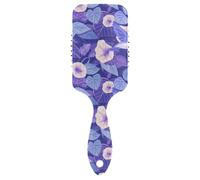 Cartoon Purple Morning Glory Flowers Birds anti static brush for straight hair Designed wet dry brush for thick hair with Ergonomic handle cepillo para peinar