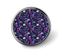 Cartoon Purple Octopus Print Pins for Backpack - Enamel Pins Cute Jacket Coat Hat Bags Badge Pin, Funny Novelty Unique Button Pin Women Men Fashion Jewelry Accessories