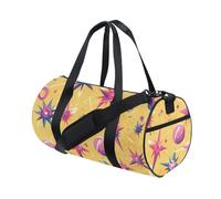 Cartoon Purple Thorny Ball Yellow Oversized Travel Duffel Bag Overnight Carry On Tote and Luggage Airplane Traveling Multifunctional