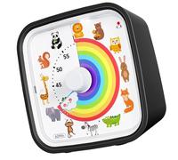 Cartoon Quiet Operations Study Timer with Silicones Case and Rainbow Disk Battery Operated 60 Minutes Visual Timer Kids Time Management Tool