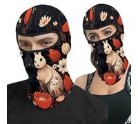 Cartoon Rabbit Couple Ski Mask Cover Thin Balaclava Face Cover Breathable Full Face Mask Windproof Warmth Neck Gaiter Cold Weather Gear for Skiing Riding