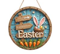 Cartoon Rabbit Egg Welcome Sign - Easter Welcome Door Hanger | Easter Bunny Door Sign, Easter Elements, Decorative Theme Sign For Wall, Window, Front Door, Farmhouse