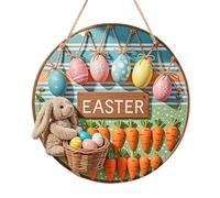 Cartoon Rabbit Egg Welcome Sign - Easter Welcome Door Hanger | Easter Bunny Door Sign, Easter Elements, Decorative Theme Sign For Wall, Window, Front Door, Farmhouse