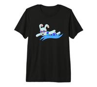 Cartoon Rabbit Floats in The Swimming Pool Premium T-Shirt