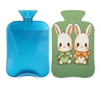 Cartoon Rabbit Hot Water Bottle with Cover, Cute Bunny 2L Hot Water Bag for Pain Relief, Neck Soft and Shoulder, Hand Feet Warmer, Hot and Cold Compress for Adult Kids