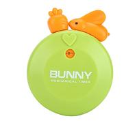 Cartoon Rabbit Kitchen Timer Mechanical No Battery 55 Minute Countdown Alarm Clock for Cooking Baking Studying Fitness White Orange Green Rose Red Plastic 6.7 x 8.3cm (Green)