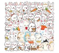 Cartoon Rabbit Stickers,Rabbit Graffiti Stickers,50Pcs Vinyl Waterproof Decals for Kids Teens,for Phone Laptop Water Bottles Skateboard Computer Phone Luggage Guitar Car Gifts