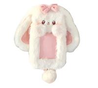 Cartoon Rabbits Card Covers Plush Photo Card Holder Credit Case Protective Bus Protection for Daily Plush Rabbit Photo Card Holder Cartoon Animal Photo Sleeve Credit Card Protector, b