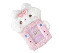 Cartoon Rabbits Shaped Plush Card Holder Photo Sleeve Storage Case for Identity Cards and Decorative Use in Daily Life Fun Office Desk Decor