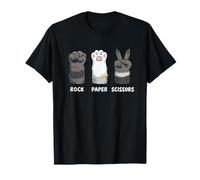 Cartoon Raccoon Paws Rock Paper Scissors T-Shirt