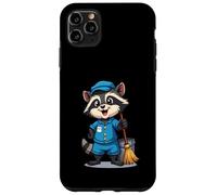 Cartoon Raccoon with Mop and Bucket - Cleaning Character Case for iPhone 11 Pro Max