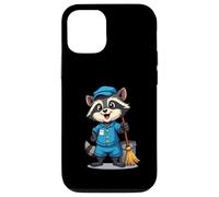 Cartoon Raccoon with Mop and Bucket - Cleaning Character Case for iPhone 12/12 Pro