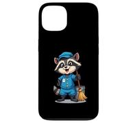 Cartoon Raccoon with Mop and Bucket - Cleaning Character Case for iPhone 13