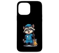 Cartoon Raccoon with Mop and Bucket - Cleaning Character Case for iPhone 13 Pro Max