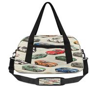 Cartoon Racing Cars Pattern Kids Duffel Bag for Boys Girls, Lightweight Travel Weekender Bag with Adjustable Strap, Overnight Gym Bag Toddler Sports Duffle for Workout Dance