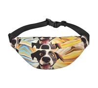 Cartoon Rainbow Dog Travel crossbody waist bag, suitable for sports, running, cycling, traveling, fishing boys large waist bag,