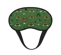 Cartoon Rainbow Printed Black Border Eye Mask, Soft and Comfortable, Perfect for Travel, Camping, and Meditation