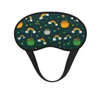 Cartoon Rainbow Printed Black Border Eye Mask, Soft and Comfortable, Perfect for Travel, Camping, and Meditation