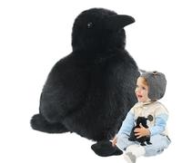 Cartoon Raven Plush - Black Filled Crow Toy with Realistic Design, Soft Bird Plushi, Decorative Plush Toy for Game Room, Office, Bedroom, Creepy Cute Plush Toy