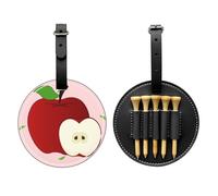 Cartoon Red Fruit Black Printed golf tee storage bag - portable design, easy to organize tee, Black, One Size
