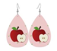 Cartoon Red Fruit Leather Earring. Stylish teardrop shape, perfect for women, and a great decorative choice for parties and holidays.