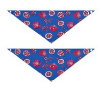 Cartoon Red Fruit Royal Blue bulk dog bandanas Unique Shape Adjustable Fit Soft Dog Scarf Cute Pet Holiday Set for Dogs Cats S