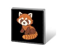 Cartoon Red Panda Brooch Pins for Men Women Square Badge Collar Pin Lapel Pins for Dress Jacket Backpack Accessories
