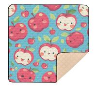 Cartoon Red Personalized Green Leaves Soft Thick Baby Play mat Activity Gym for Floor Non-Toxic Foldable Activity Gym Mat for Babies Infants Toddlers, 50'' x 50''tapete de gimnasio para