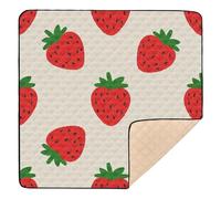 Cartoon Red Strawberry Large Sturdy Thick Play mat for Baby for Indoor Outdoor Water Resistant Foldable Padded Baby Mat for Baby Kids Toddlers Infants, 50'' x 50''de actividades para