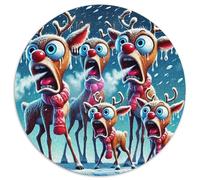 Cartoon Reindeer 1000 Piece Jigsaw Puzzle For Adults Family Challenge Toys Stress Relief Puzzle Cultivate The Spirit of Teamwork for Family Decorations 1000pcs (67.5x67.5cm)