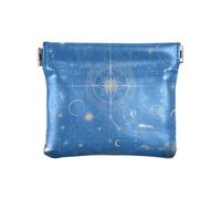Cartoon Religion Moon Star Blue Small Leather Coin Purse Convenient Mini Coin Purse Pouches for Women, cartoon Religion moon star blue, One Size, Modern