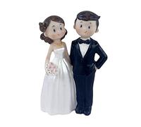Cartoon Resin Bride and Groom Figurine Wedding Couple Ornament Cake Topper Home Decor Car Ornaments 12x6.5 cm