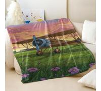 Cartoon Retro Biplane Printed Blanket, Warm Cozy Flannel Throw Blanket for Sofa & Bed, Ideal Room Decor for Kids & Family (01,180x200cm)