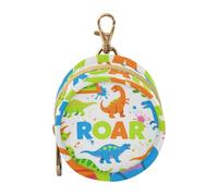 Cartoon Roaring Dino Blue Green White Newborned Boy Pacifier Storage Case Portable Wallet Coin Bag, Baby Items Storage Container