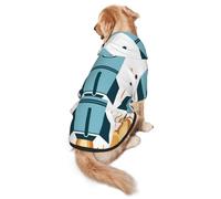 Cartoon Rocket Dog Hoodie for Medium and Large Dogs â€“ Soft Polyester Pet Clothes, Suitable for All Seasons