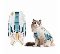 Cartoon Rocket Recovery Suit for Dogs Cats After Surgery,Pet Recovery Shirt, Dog Onesies Pet Surgery Recovery Suit