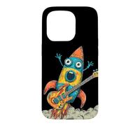 Cartoon Rocket with Cool Guitar for Rockets Lovers Case for iPhone 15 Pro