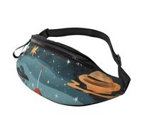 Cartoon Rockets Bum Bag Waist Fanny Pack - Large Fashion Bumbag for Women Men, Secure Zip Pockets Adjustable Waist Bags for Travel Party Sports Running Hiking Daily Use