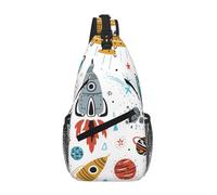 Cartoon Rockets Crossbody Sling Bag Crossbody Shoulder Chest Bag Shoulder Strap Waist Fanny Pack Men Women