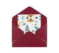 Cartoon Rockets Greetings Card Birthday Card Happy Christmas Halloween Envelopes Blank Cards All Occasions