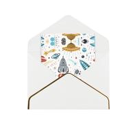 Cartoon Rockets Greetings Card Birthday Card Happy Christmas Halloween Envelopes Blank Cards All Occasions