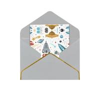 Cartoon Rockets Greetings Card Birthday Card Happy Christmas Halloween Envelopes Blank Cards All Occasions