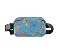 Cartoon Rockets Print Fanny Pack for Women Men, Bumbag Crossbody Waist Packs with Adjustable Strap Belt Bag for Travel Workout Hiking